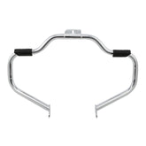 Custom Chrome 1-1/4"Mustache Engine Guard Highway Bar+Footrest Black, Chrome Fit For Harley Softail FL 00-17